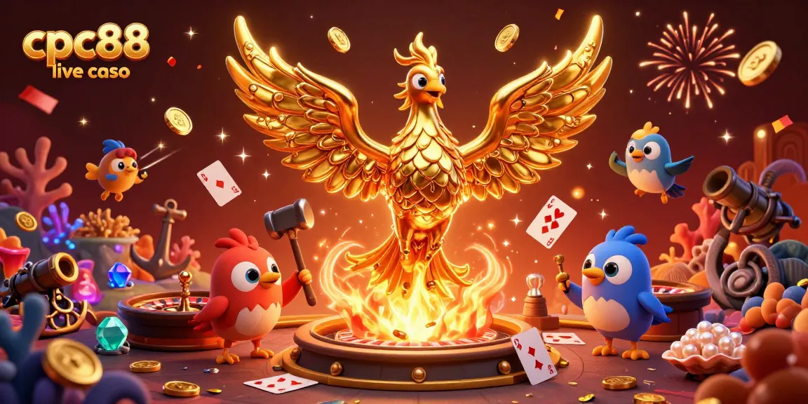 Experience the thrill of cpc88 live casino with a molten golden phoenix and dynamic gaming elements.