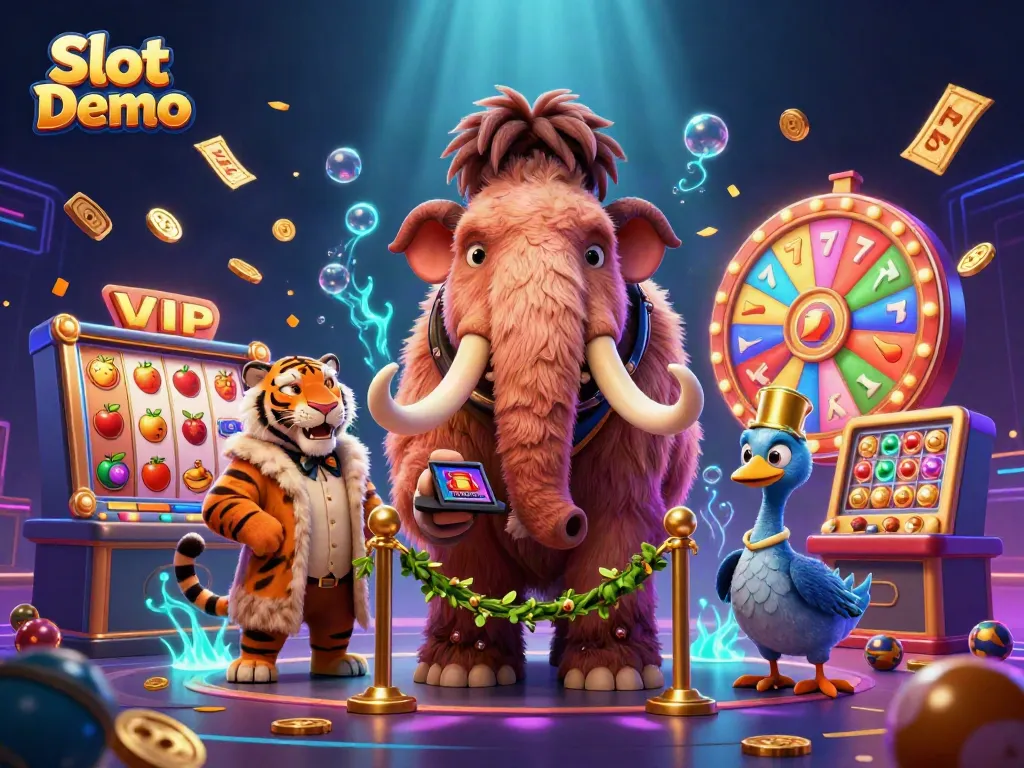 Play exciting Slot Demo games with vibrant characters and dynamic casino symbols.