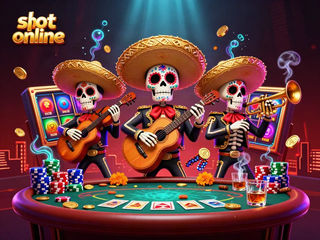 Spin to win big with vibrant slot online machines featuring colorful Day of the Dead mariachi band