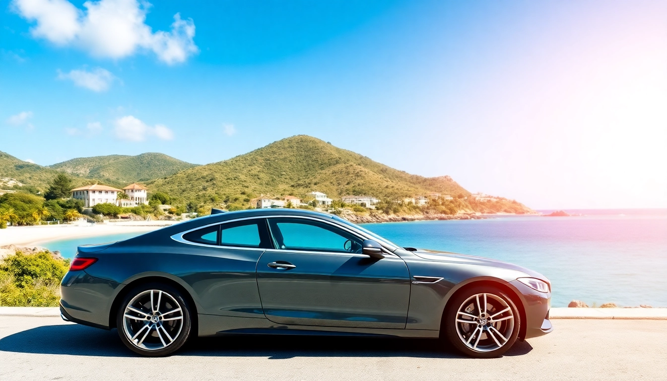 Experience luxury with a car hire st barth against a stunning coastal backdrop.