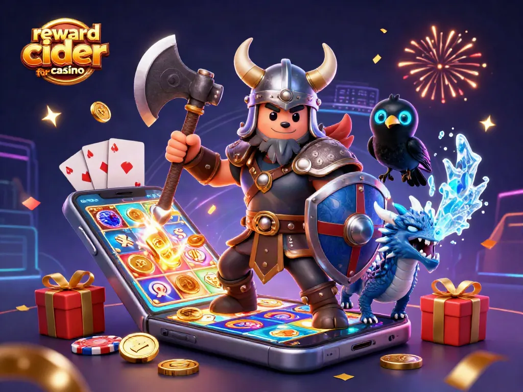 Win big with the reward code for cider casino in this vibrant, colorful illustration.
