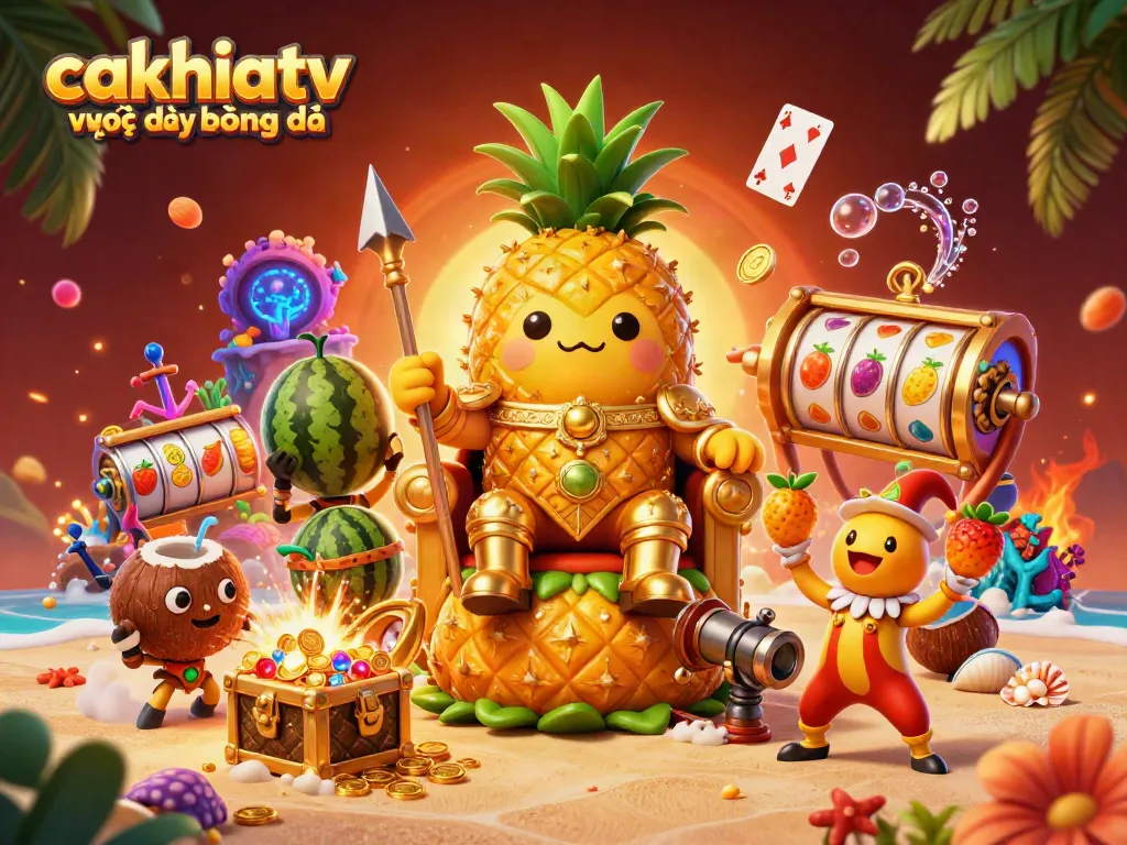 Experience the excitement of cakhiatv trực tiếp bóng đá with our vibrant casino-themed illustration featuring lively characters and dynamic gaming elements.
