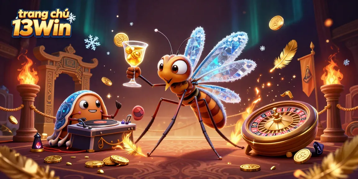 Experience the excitement of the trang chủ 13Win casino with vibrant illustrations of gaming elements.