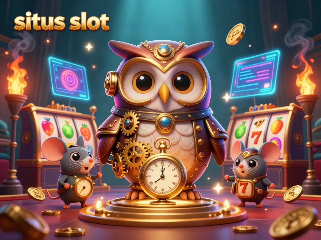 Menangkan jackpot di situs slot dengan simbol buah dan mesin slot berwarna-warni di latar belakang.