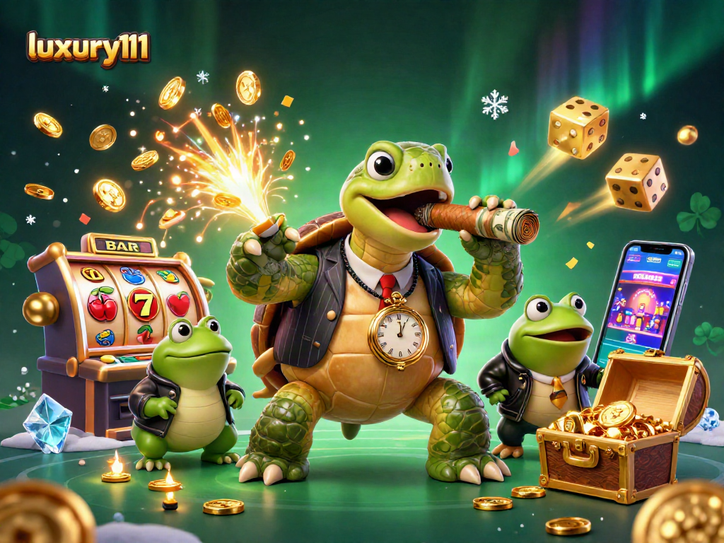 Experience thrilling gameplay with luxury111 featuring a vibrant 3D casino scene with characters and big wins!