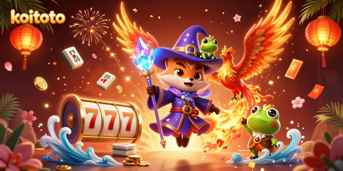 Koitoto showcases a dynamic slot gaming scene with vibrant characters and magical elements enhancing the gaming experience.