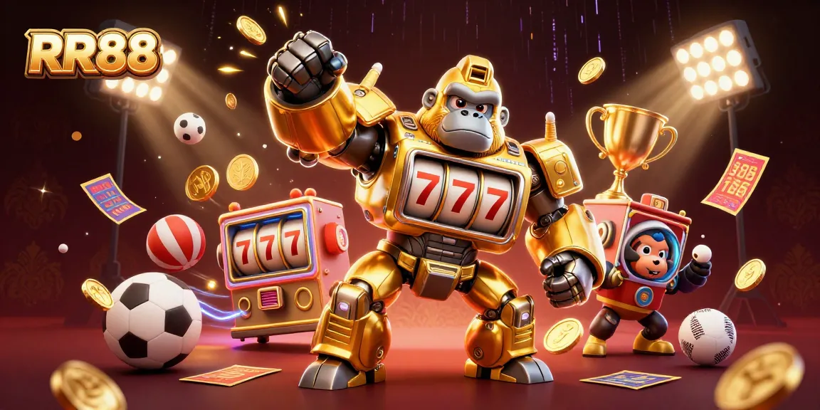 Experience winning strategies with RR88 in this vibrant casino scene of dynamic elements.