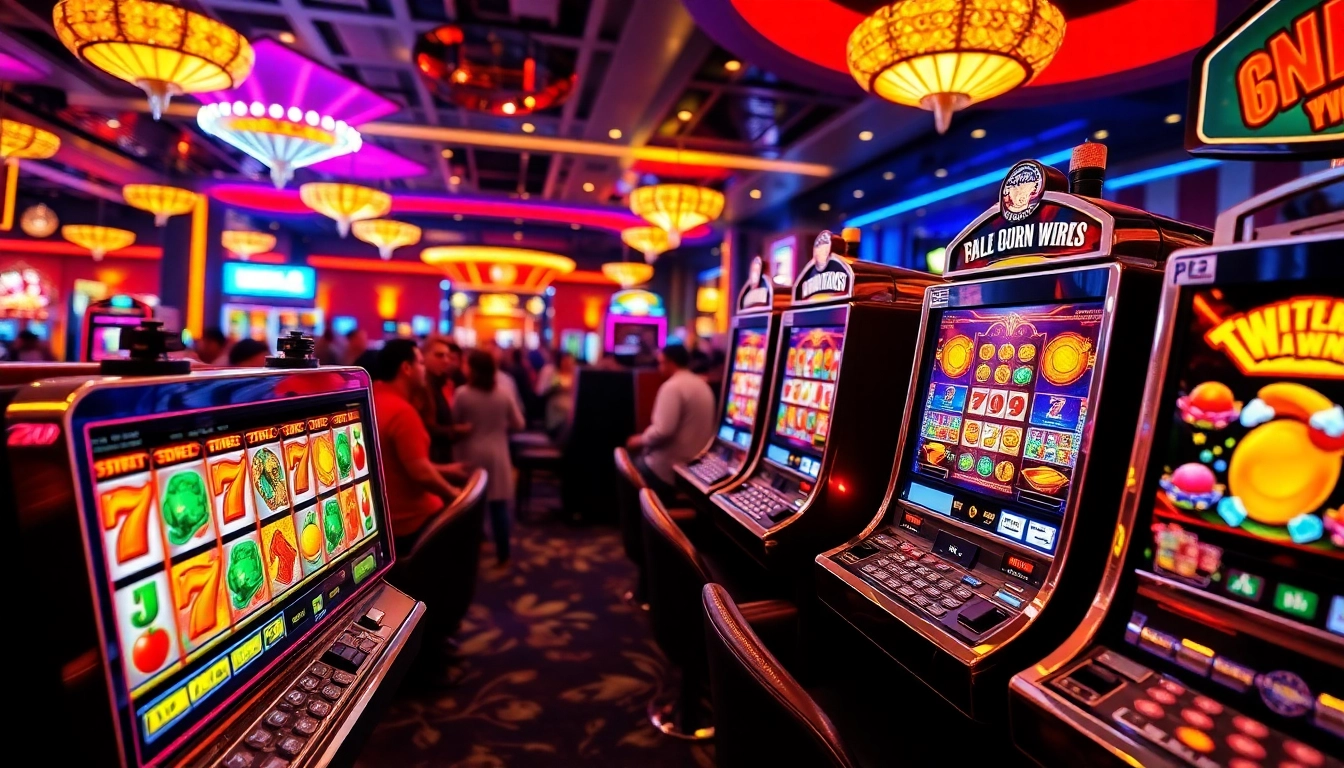 Engaging slot gambling scene showing popular slot machines with players enjoying the gaming experience.