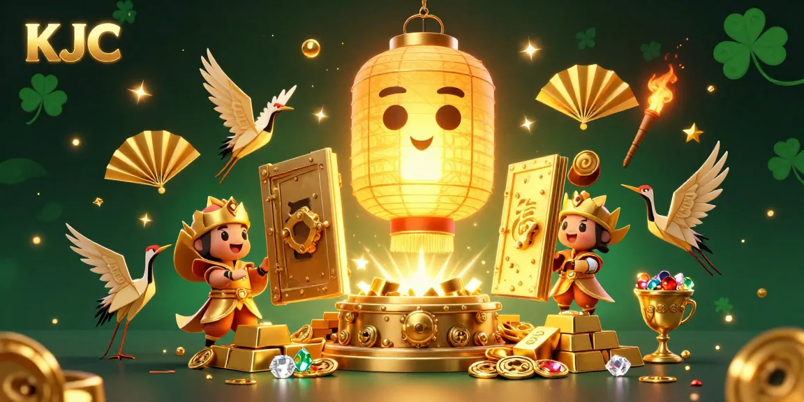 KJC brings vibrant energy to the casino scene with golden lanterns and treasure in a dynamic display.