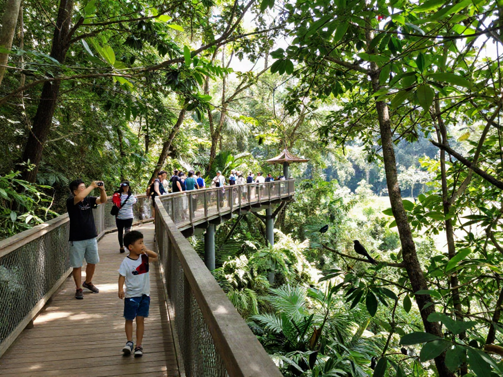 Treetop Walkway experience showcasing visitors enjoying nature's beauty and wildlife.